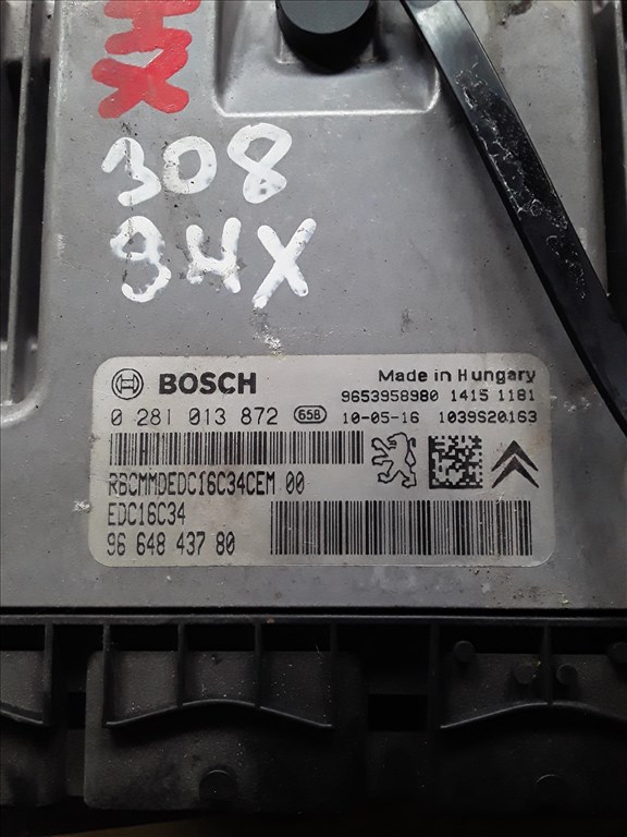 Peugeot 308 1.6 HDI ECU BSI Szett 0281013872 3. kép