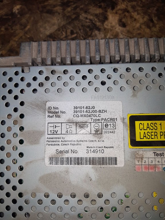 Suzuki Swift III 04-10 Rádiós CD Lejátszó 39101-62J0 2. kép