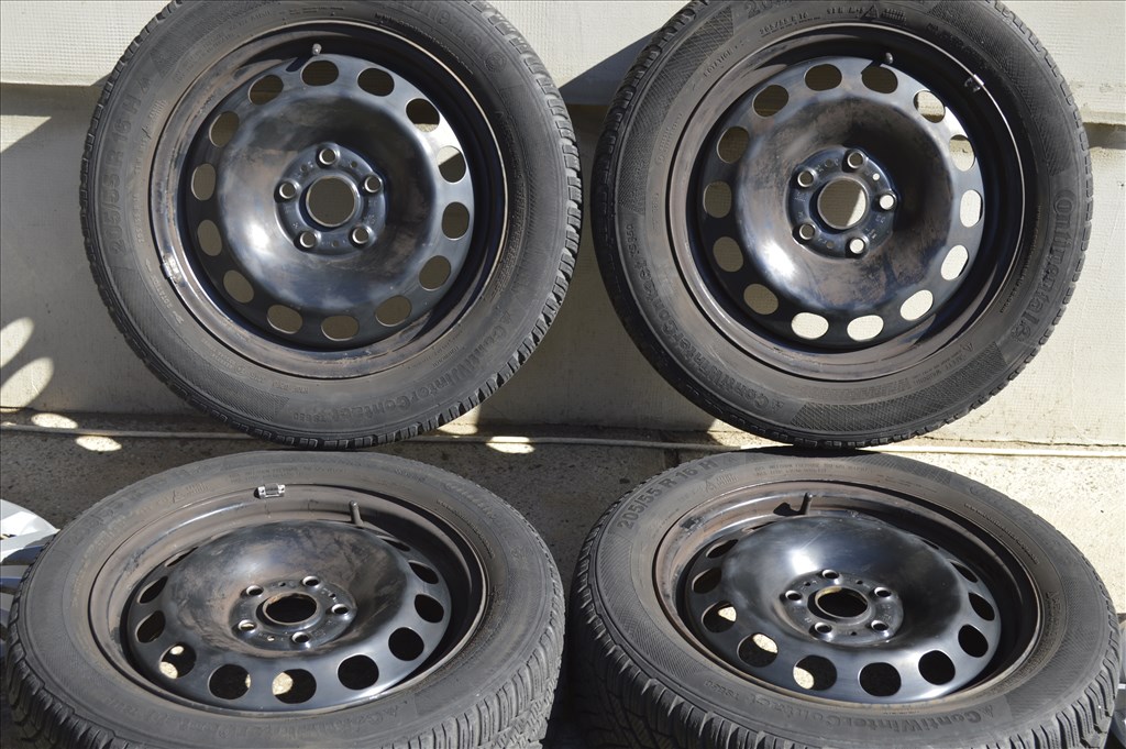 Skoda VW Seat Audi GYÁRI LEMEZFELNI 16" felni 205/55R16 Continental téli gumi R16 téligumi kerék 6. kép