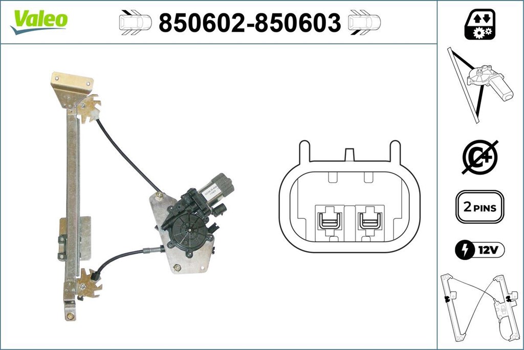 ablakemelő VALEO 850602 for CITROËN 1. kép