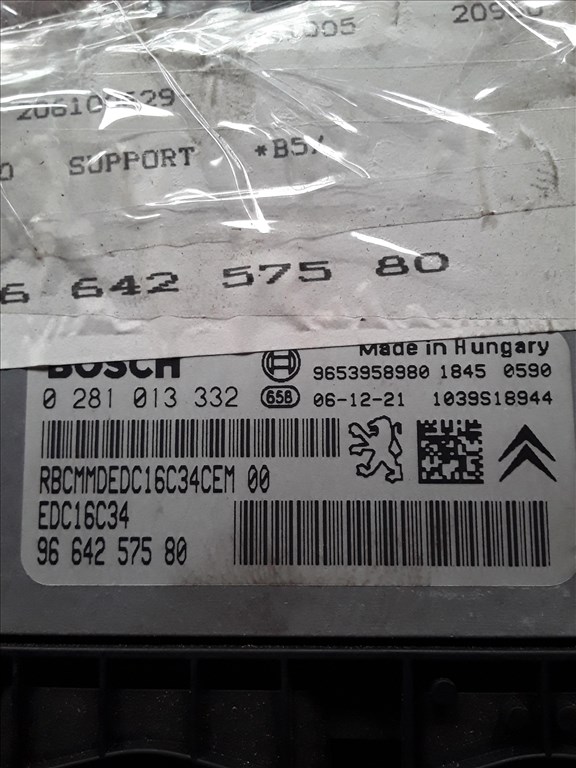 Citroen C4 1.6 HDI ECU BSI Szett 9659285580 2. kép