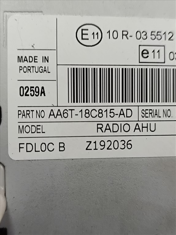 AA6T-18C815-AD Ford Fiesta Mk7 CD rádió egység gyá 3. kép
