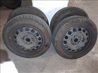  16" használt lemezfelni, rajta 205/55 használt Continental téli gumi gumi 