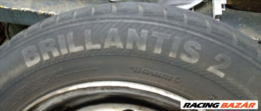  4x100 lyukosztású 14" használt lemezfelni, rajta 165/70 használt Barum nyári gumi  2. kép