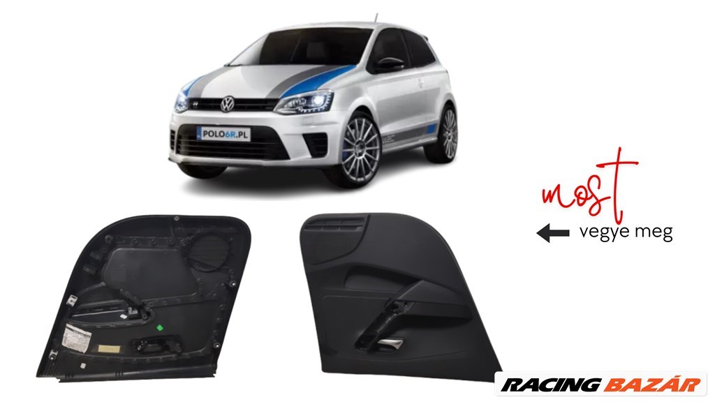 Volkswagen Polo VI bal hátsó ajtókárpit  6r6867211 1. kép