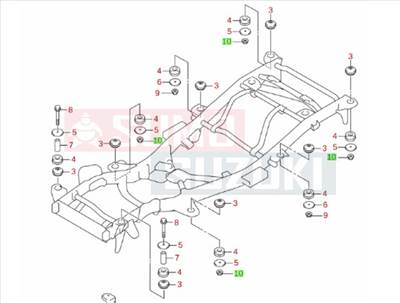 Suzuki Jimny 2018-tól alváz gumi rögzítő anya 09159M10233
