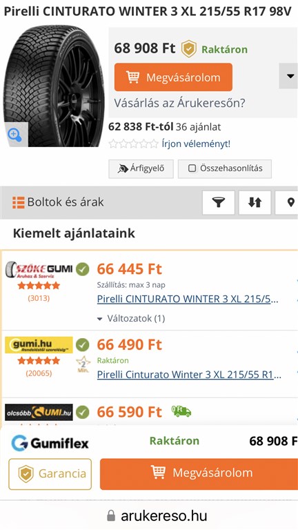  215/55/17 Pirelli négyévszakos gumi 215 55 17 9. kép