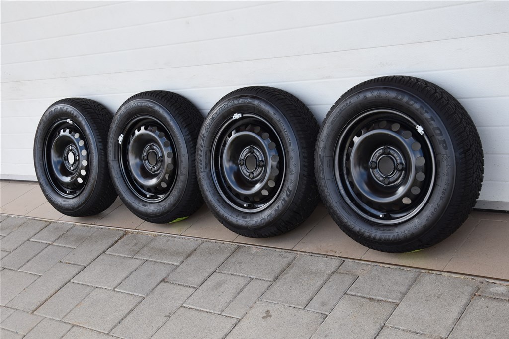 VW Lupo  4x100 lyukosztású 14" gyári felni lemezfelni, rajta 165/70 újszerű Dunlop téli gumi 2. kép