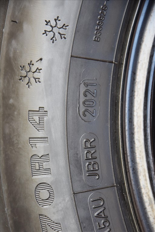 VW Lupo  4x100 lyukosztású 14" gyári felni lemezfelni, rajta 165/70 újszerű Dunlop téli gumi 6. kép