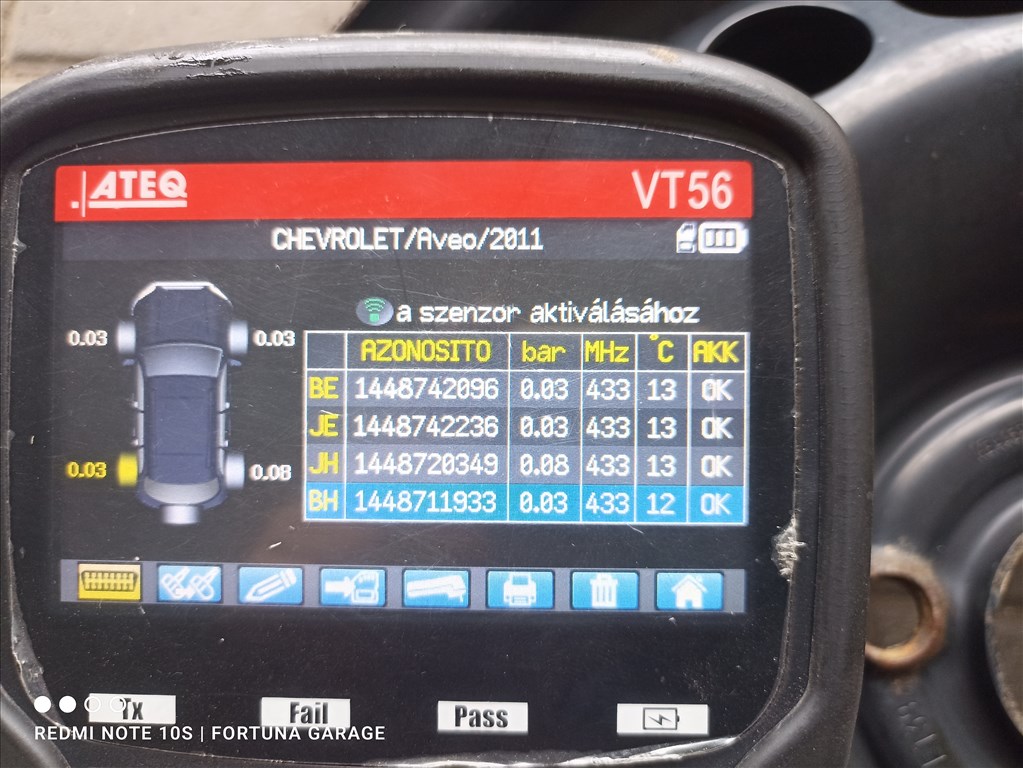 4x100 15" Opel használt lemezfelni garnitúra+TPMS (645) 8. kép