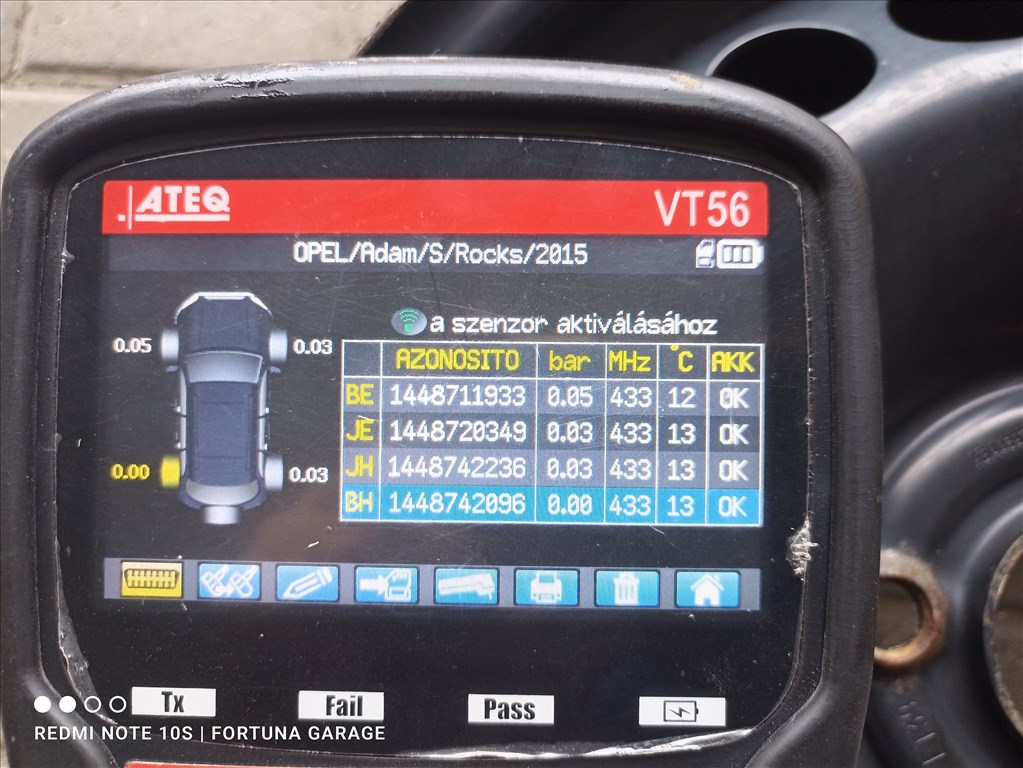 4x100 15" Opel használt lemezfelni garnitúra+TPMS (645) 9. kép