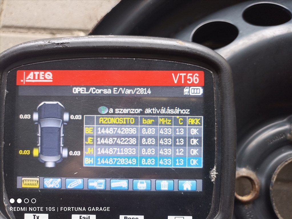 4x100 15" Opel használt lemezfelni garnitúra+TPMS (645) 10. kép