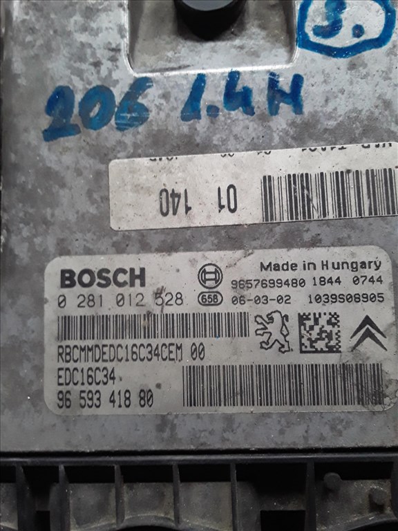 Peugeot 206 1.4 HDI Motorvezérlő Szett 9659341880 2. kép