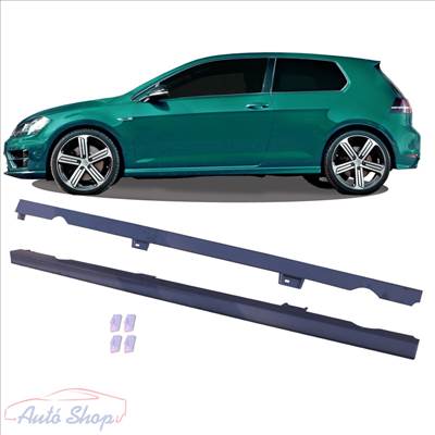 Volkswagen Golf 7 2012-2020 3 & 5- Ajtós oldalsó küszöbspoiler szett matt/fekete, PP műanyag