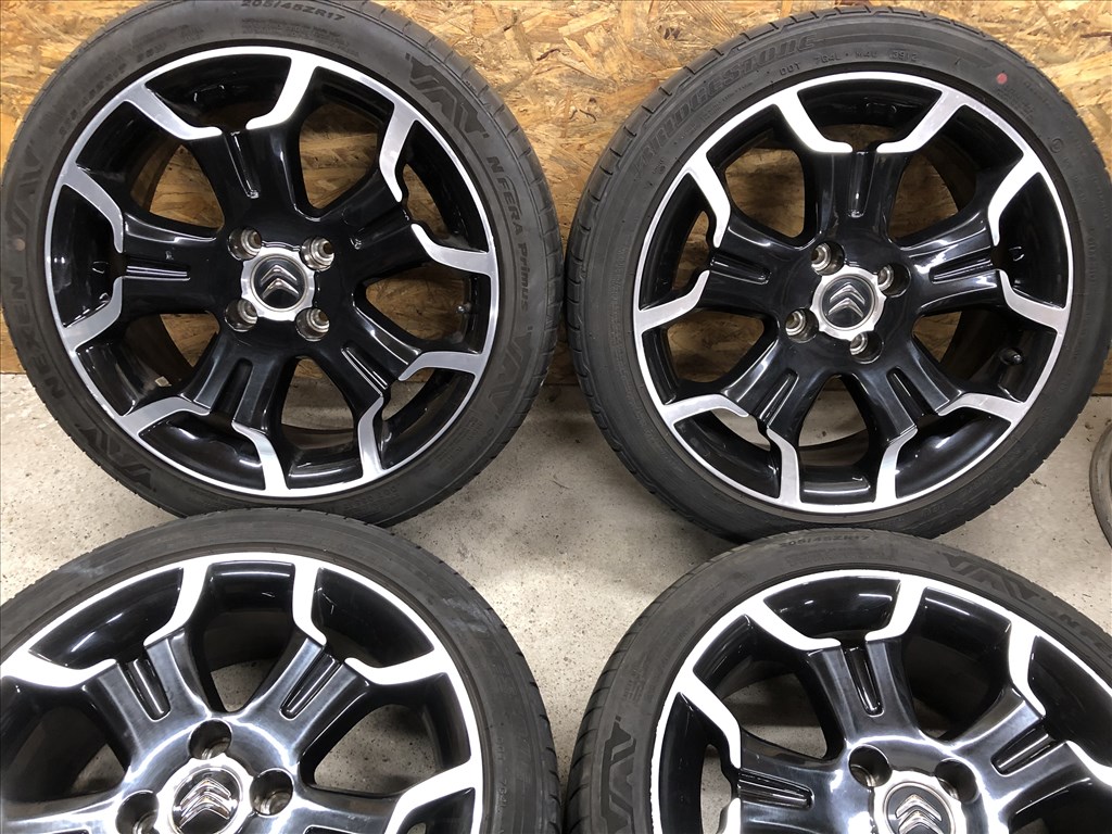  4x108 gyári Citroen 17 col alufelni, 205/45 nyári gumi 17 colos 2. kép