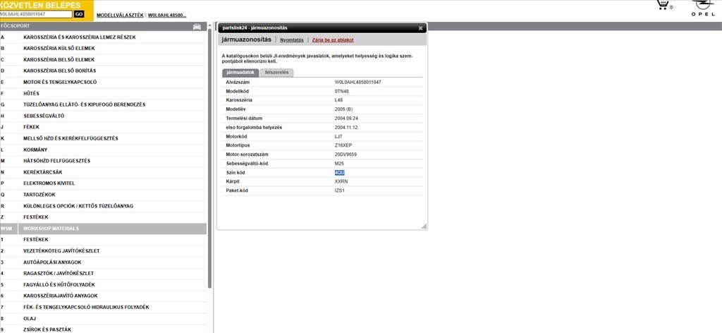 Opel Astra H 1.6 bal hátsó ajtó komplett w0l0ahl4858011047 z16xep 6. kép
