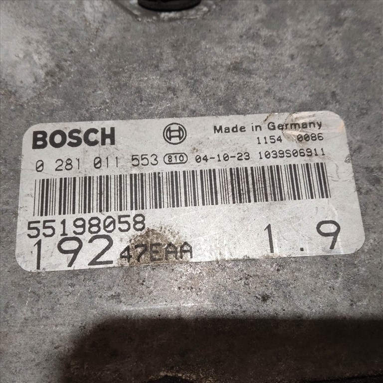 209090 Fiat Stilo 1,9 8v Diesel 115 Le motorvezérlő szett 0281011553 , 55198058 , 51755130 2. kép