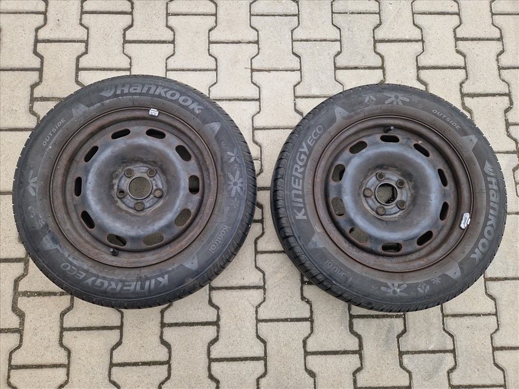  5x100 15" lemezfelni pár Hankook nyári gumival (26131) 1. kép