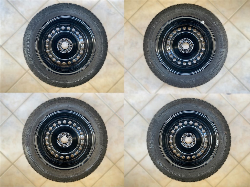 Ford 16" acélfelnik, TPMS szenzorokkal, dísztárcsákkal 3. kép