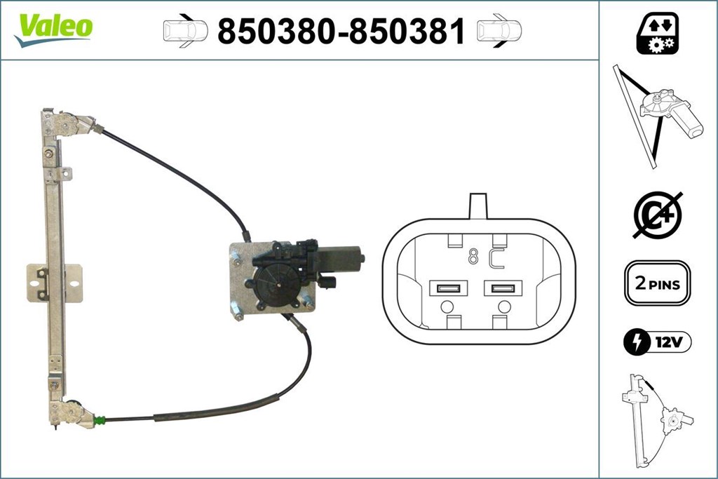 ablakemelő VALEO 850380 for SEAT 1. kép