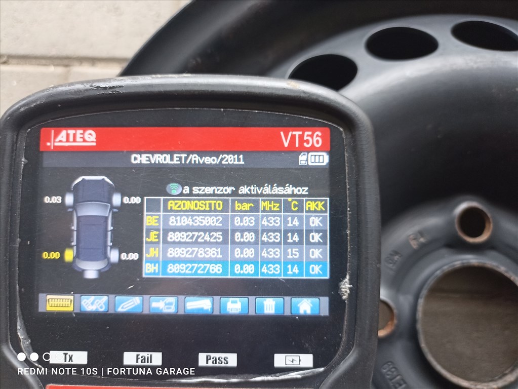 4x100 15" Opel használt lemezfelni garnitúra+TPMS (644) 8. kép