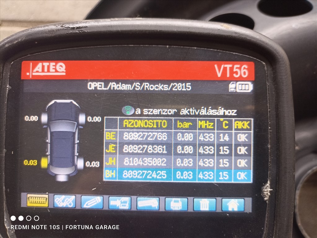 4x100 15" Opel használt lemezfelni garnitúra+TPMS (644) 9. kép