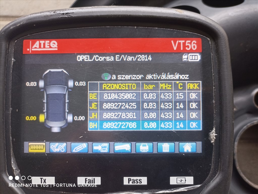 4x100 15" Opel használt lemezfelni garnitúra+TPMS (644) 10. kép