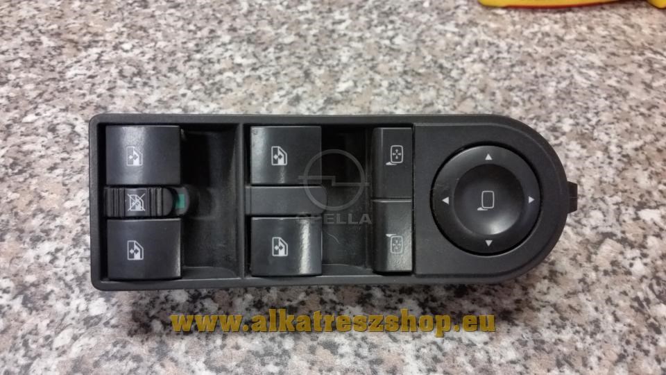 OPEL Astra H, Zafira B bal első  4-es ablakemelő kapcsoló tükörállítóval. Tükör manuális behajtással.  1. kép