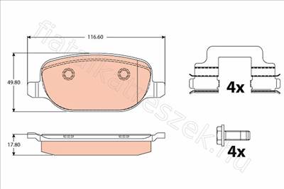 Hátsó fékbet - 159, BRERA, SPIDER - GDB2129, GDB2129 -  - TRW Egyéb GDB2129