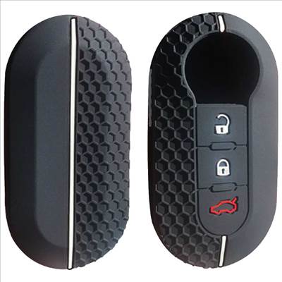 Fiat kulcs szilikon tok 3 gombos Fehér