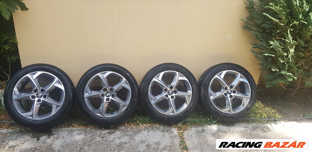  PEUGEOT,5x108 lyukosztású 17" használt alufelni, rajta 205/55 használt Bridgestone nyári gumi gumi  1. kép