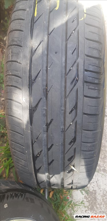  PEUGEOT,5x108 lyukosztású 17" használt alufelni, rajta 205/55 használt Bridgestone nyári gumi gumi  3. kép