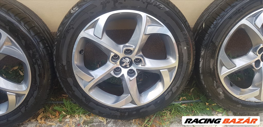  PEUGEOT,5x108 lyukosztású 17" használt alufelni, rajta 205/55 használt Bridgestone nyári gumi gumi  4. kép