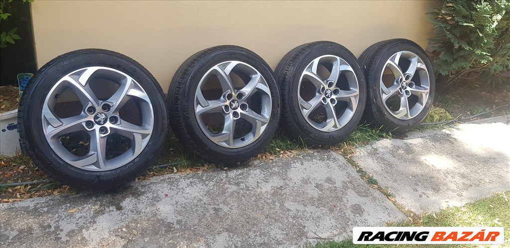  PEUGEOT,5x108 lyukosztású 17" használt alufelni, rajta 205/55 használt Bridgestone nyári gumi gumi  5. kép