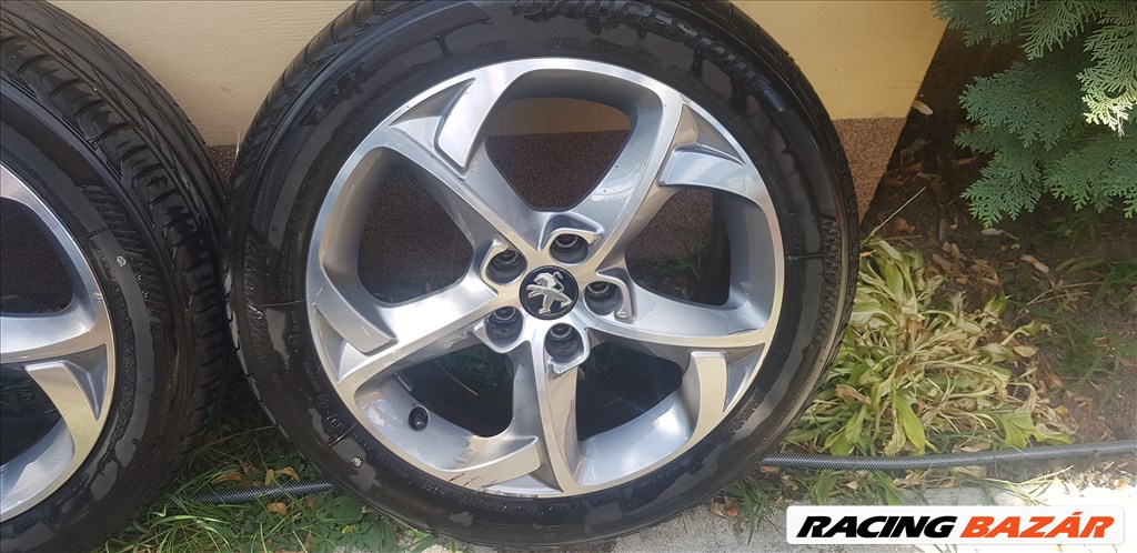  PEUGEOT,5x108 lyukosztású 17" használt alufelni, rajta 205/55 használt Bridgestone nyári gumi gumi  6. kép
