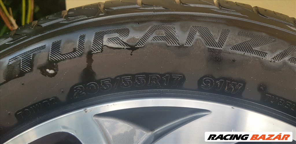  PEUGEOT,5x108 lyukosztású 17" használt alufelni, rajta 205/55 használt Bridgestone nyári gumi gumi  8. kép