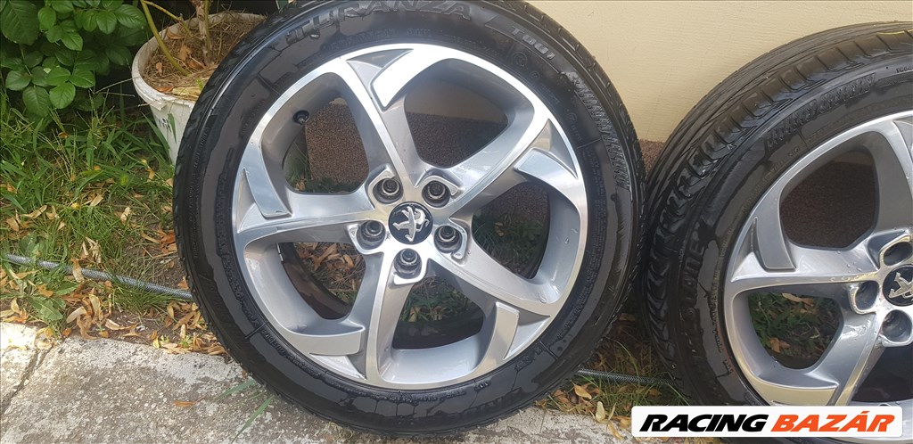  PEUGEOT,5x108 lyukosztású 17" használt alufelni, rajta 205/55 használt Bridgestone nyári gumi gumi  9. kép