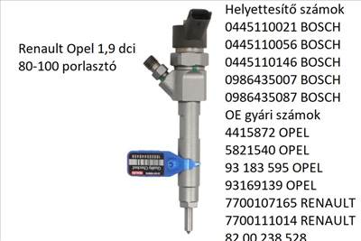 Renault Opel 1,9 dci 80-100 porlasztó 