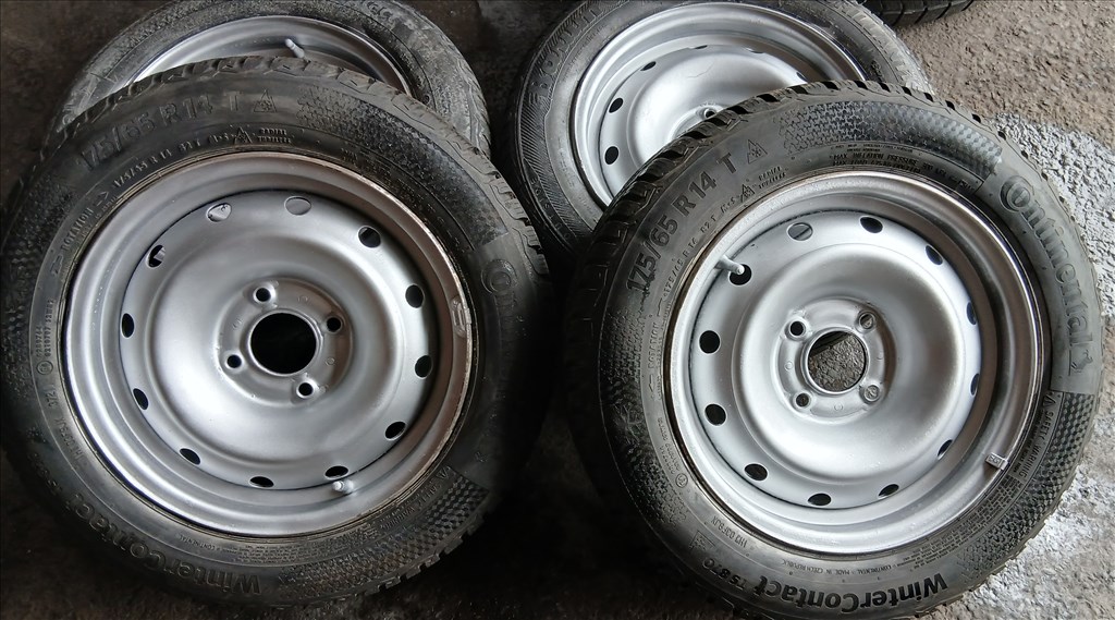  Peugeot 206 4x108 5.5x14 ET24 65.1 lemezfelni 175/65R14 újszerű téli gumikkal 2021 2. kép