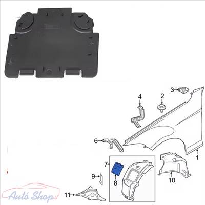 BMW E90 E91 ÚJ jobb első dobbetét burkolat ajtó takaró szervízalkatrész 51717143850