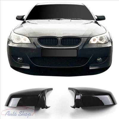 BMW E60, E61 Lci M style M-Tech visszapillantó tükör borítás, fényes fekete , carbon 2007-2010