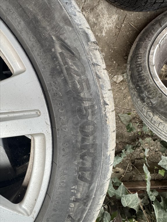  17" használt alufelni, rajta 225/50 használt Continental nyári gumi gumi  2. kép