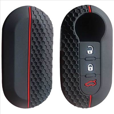 Lancia kulcs szilikon tok 3 gombos Piros