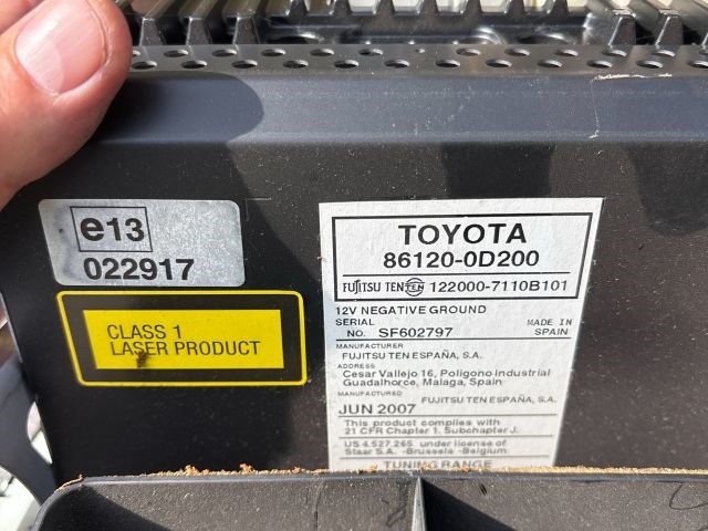 Toyota Yaris (XP90) TOYOTA YARIS Rádió / CD 861200d0200 4. kép