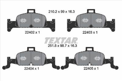 Fékbetét készlet TEXTAR 2240201 for AUDI, SEAT, SKODA, VW