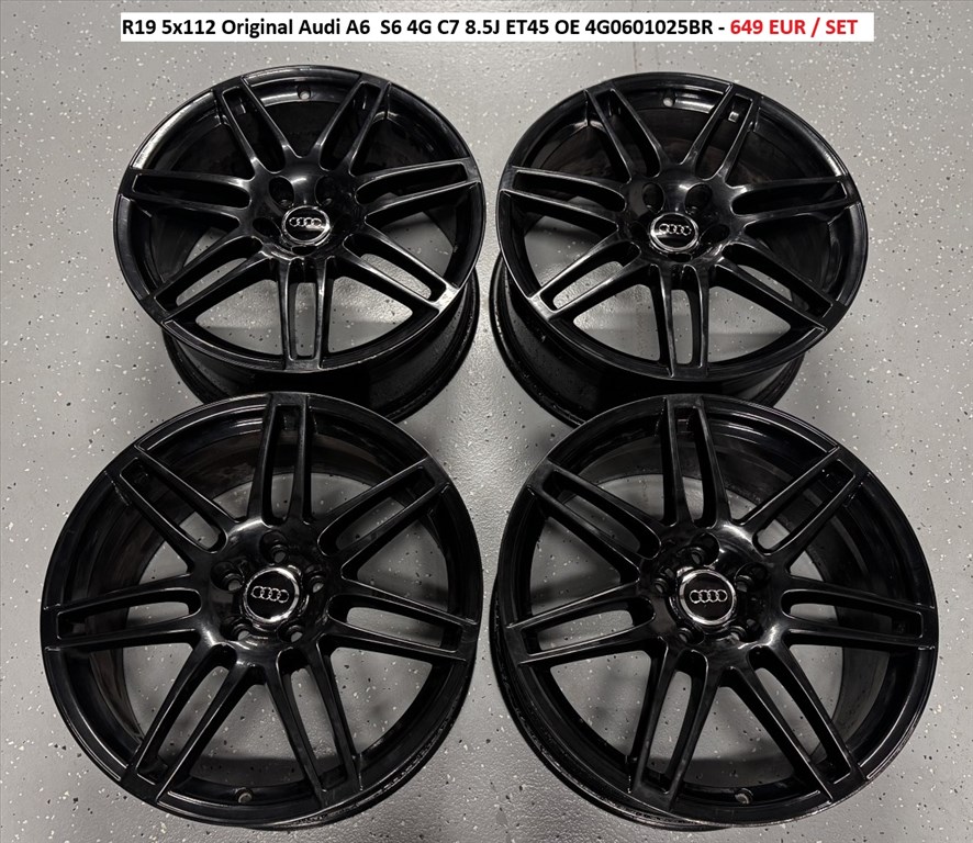 R19 5x112 Original Audi A6  S6 4G C7 8.5J ET45 OE 4G0601025BR gyári alufelnik felnik 1. kép