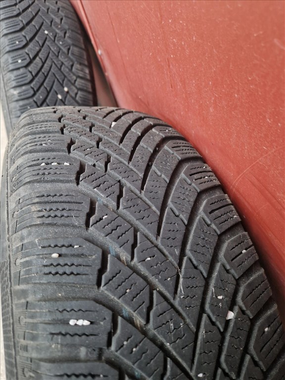  5x110 lyukosztású 15" újszerű alufelni, rajta 195/65 használt Continental téli gumi gumi  7. kép