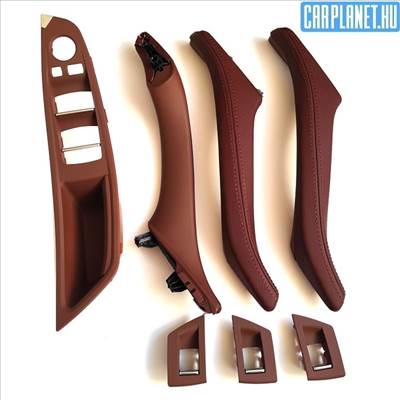 BMW F10 F11 F18 Bőrözött ajtóbehúzó , kapaszkodó szett Fahéjbarna