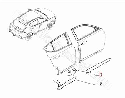 Bal első ajtó díszléc  -  - 156176190 -  - FIAT eredeti Eredeti új 156176190