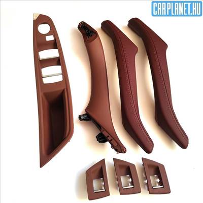 BMW F10/F11/F18  Bőrözött ajtóbehúzó, kapaszkodó szett Fahéjbarna